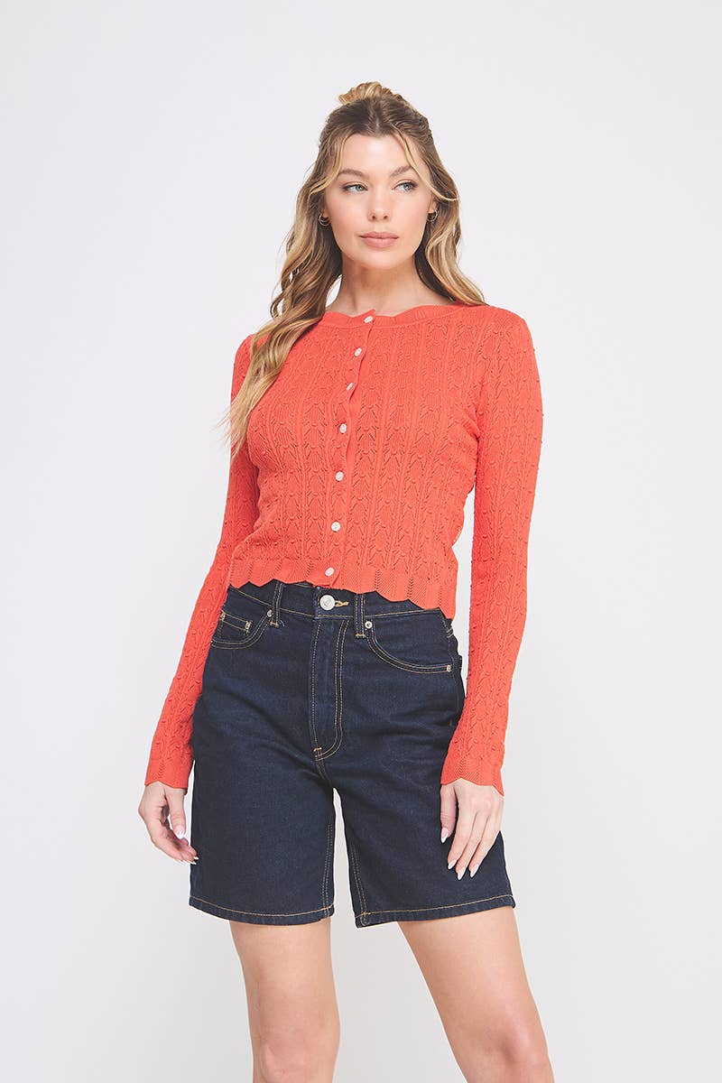 Lightweight Pointelle Cardigan