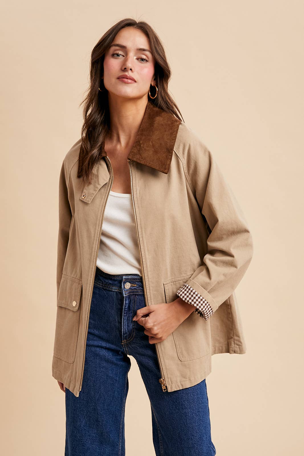 CORDUROY COLLARED COTTON CHORE JACKET