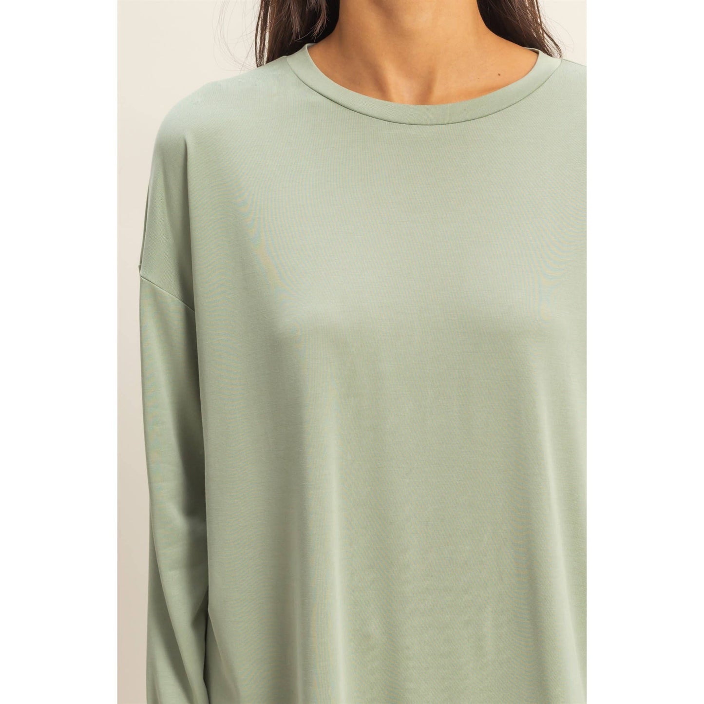 Casual Long-Sleeve Crew Neck Top