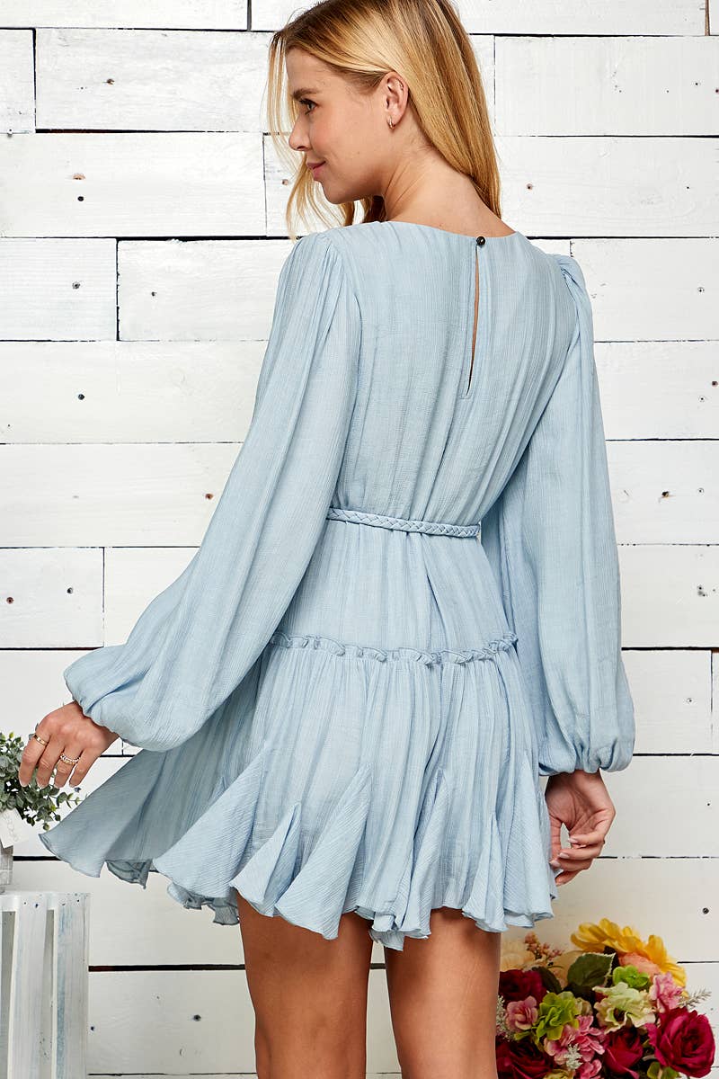Wander Braided Ruffle Mini Dress