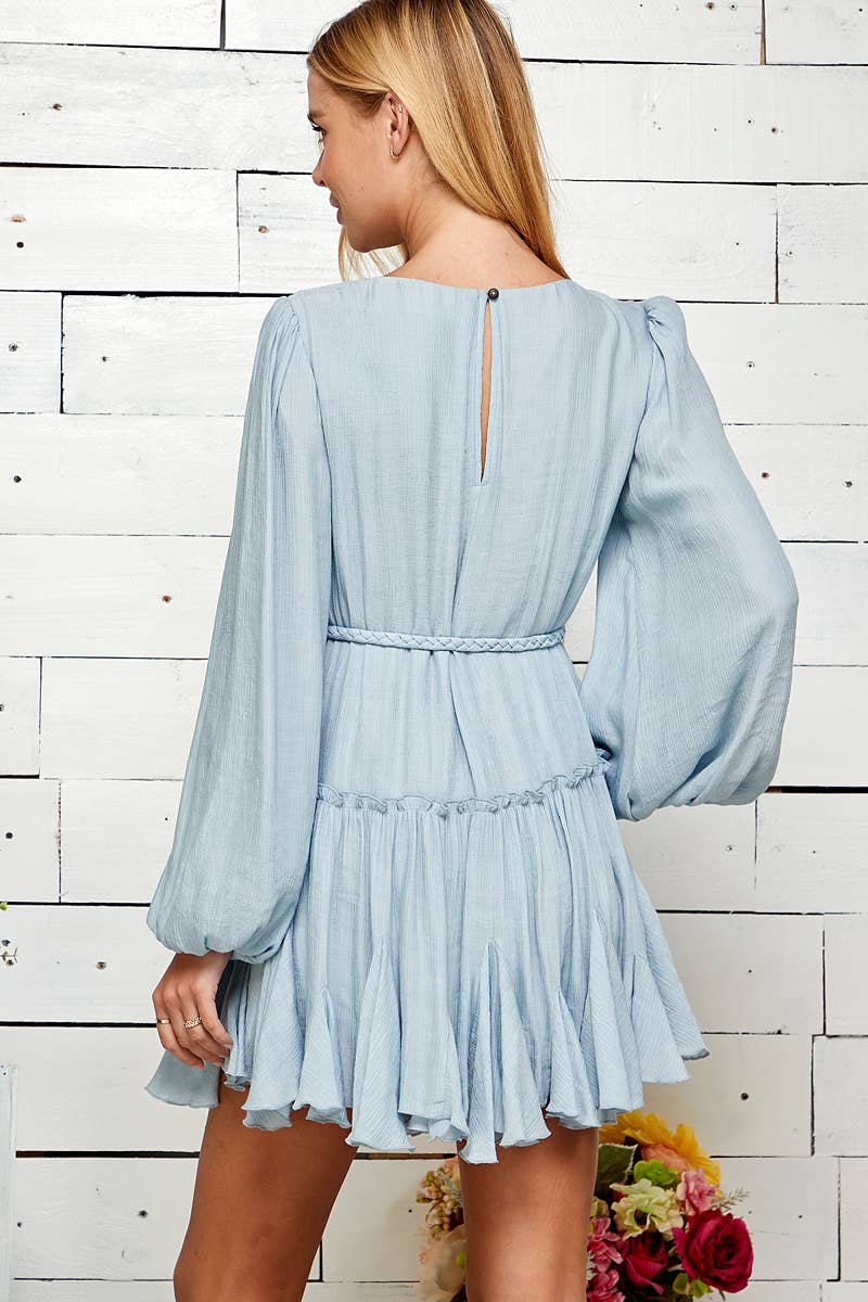 Wander Braided Ruffle Mini Dress