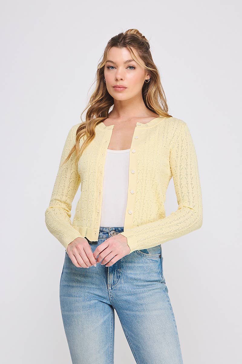 Lightweight Pointelle Cardigan