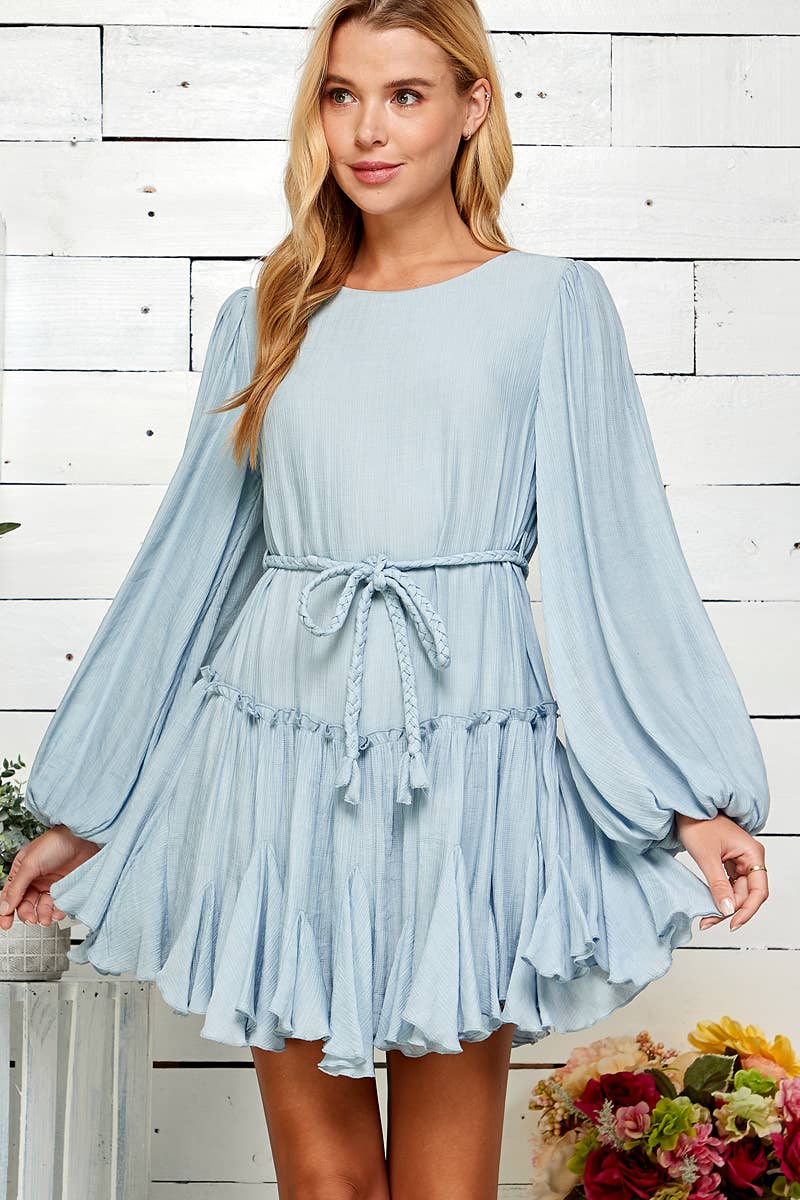 Wander Braided Ruffle Mini Dress