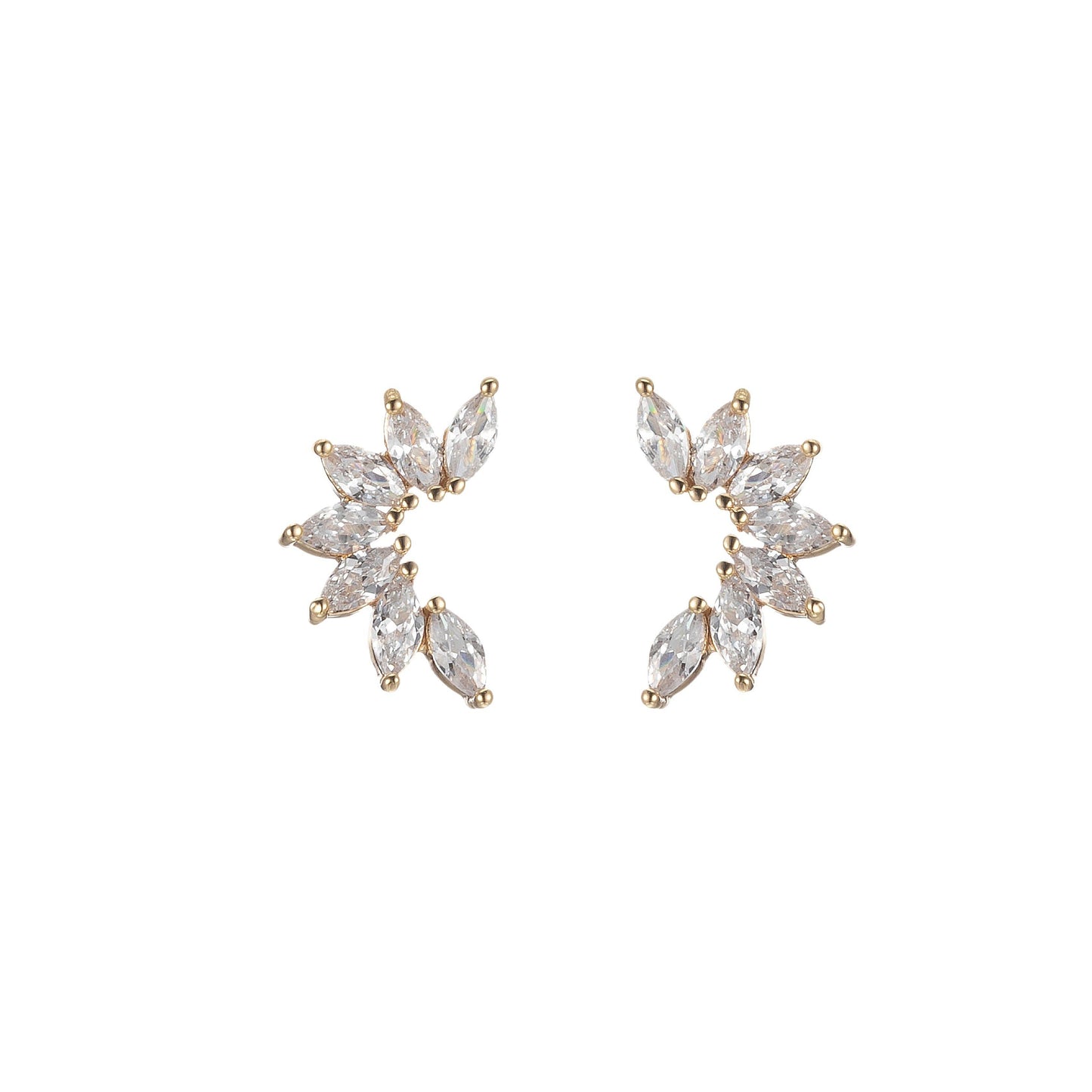 Dainty Marquise Stones Climber Stud Earrings P200