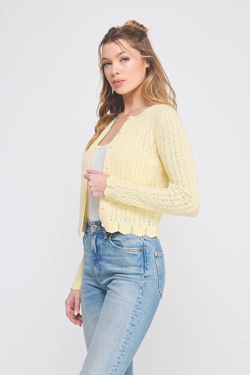 Lightweight Pointelle Cardigan