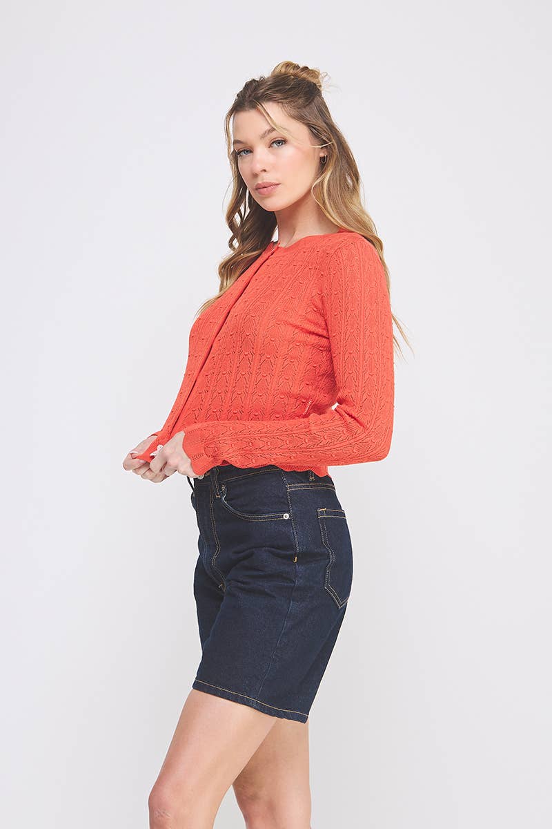 Lightweight Pointelle Cardigan