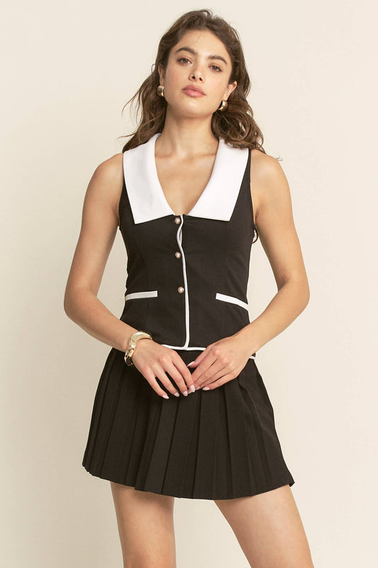 Button Down Sleeveless Top