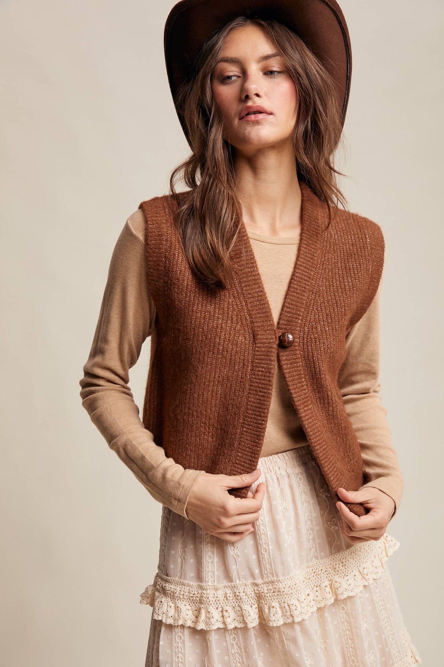 Cozy Knit Button Vest