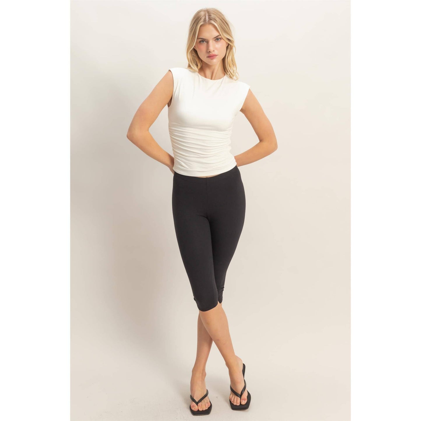 Sleeveless Crew Neck Top