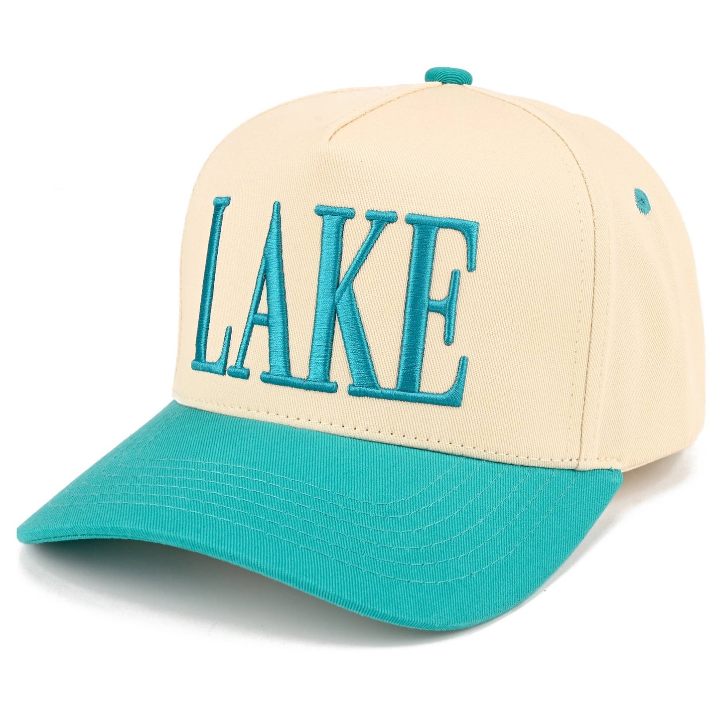 C.C LAKE Letter Embroidered Two Tone Trucker Hat
