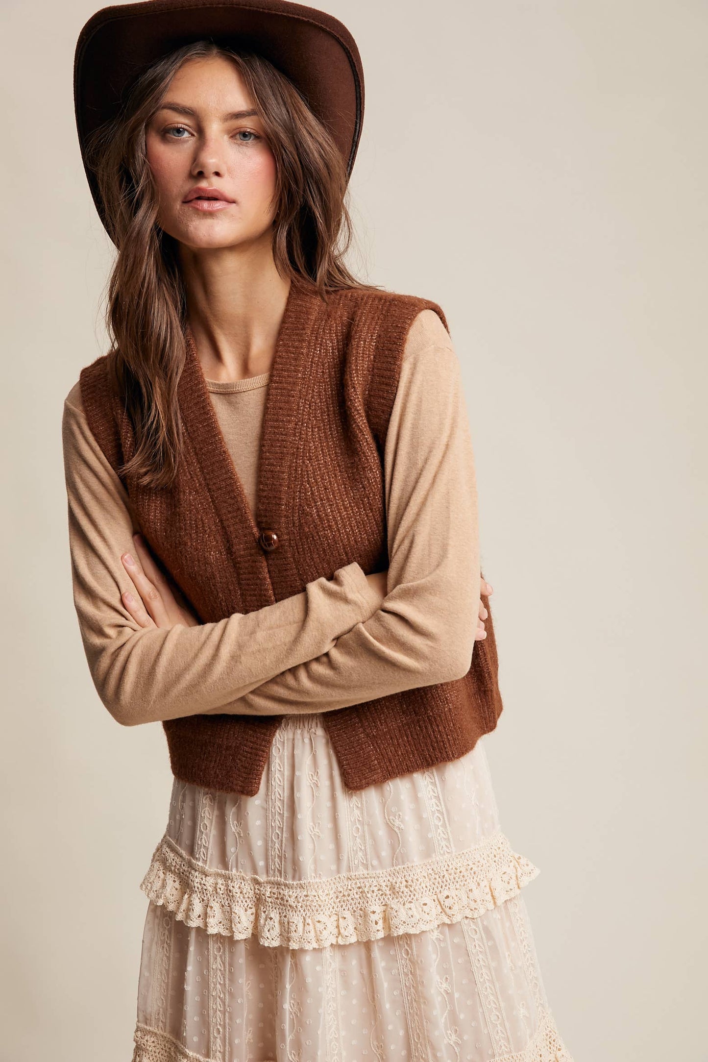 Cozy Knit Button Vest