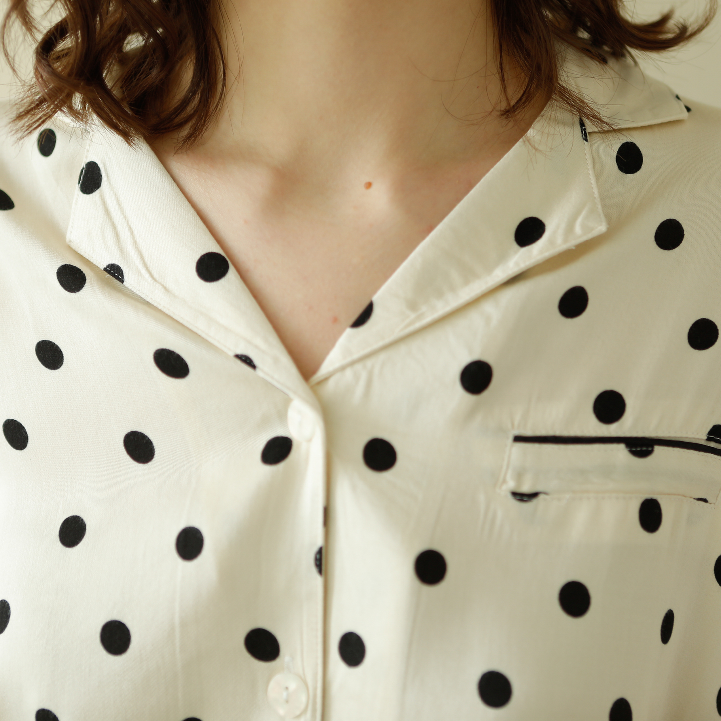 Polka Dot Viscose Pajama Set – Soft Spa & Loungewear