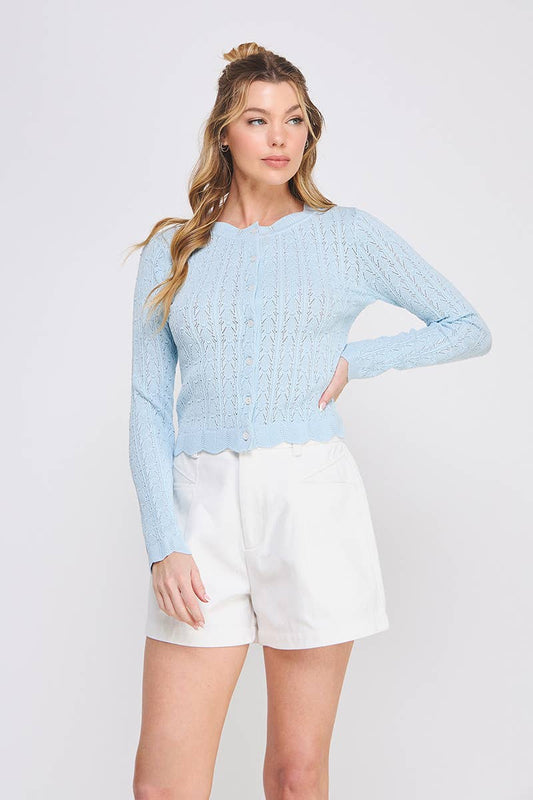Lightweight Pointelle Cardigan