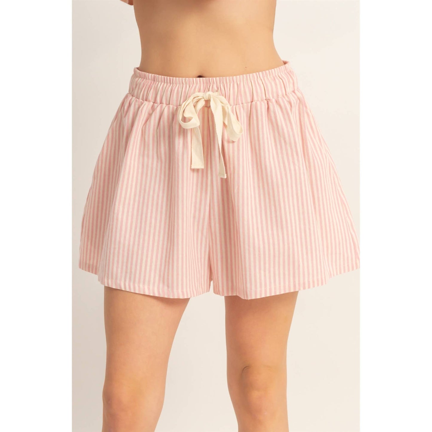 Striped Elastic Waist Shorts