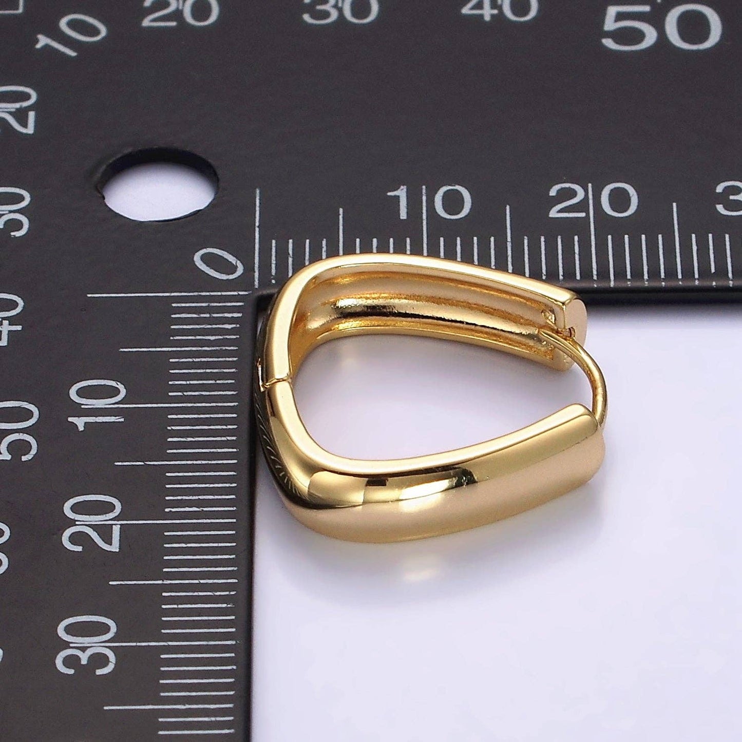 14K Gold Filled 20mm Minimalist Band Triangle Huggie Earring