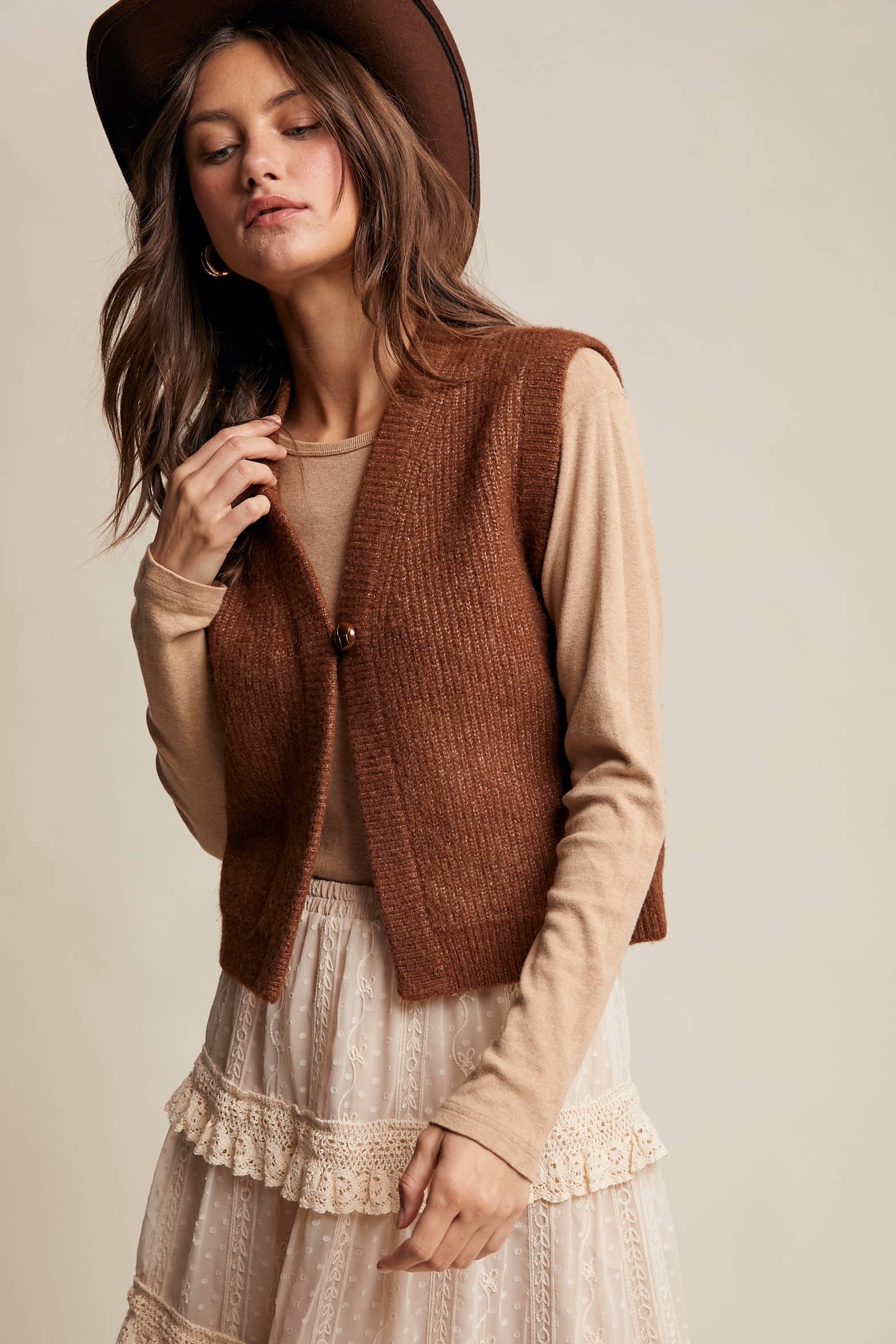 Cozy Knit Button Vest