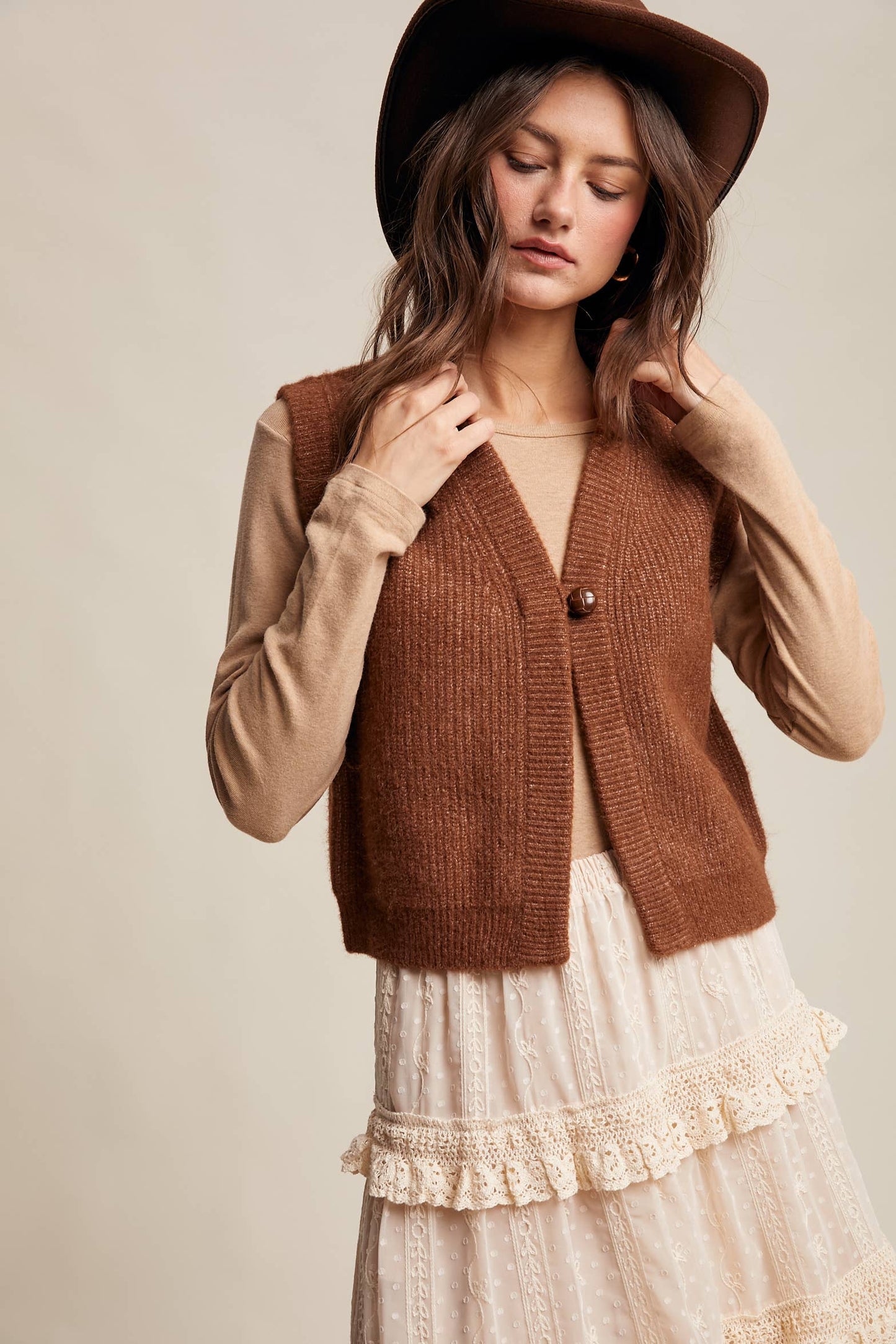 Cozy Knit Button Vest