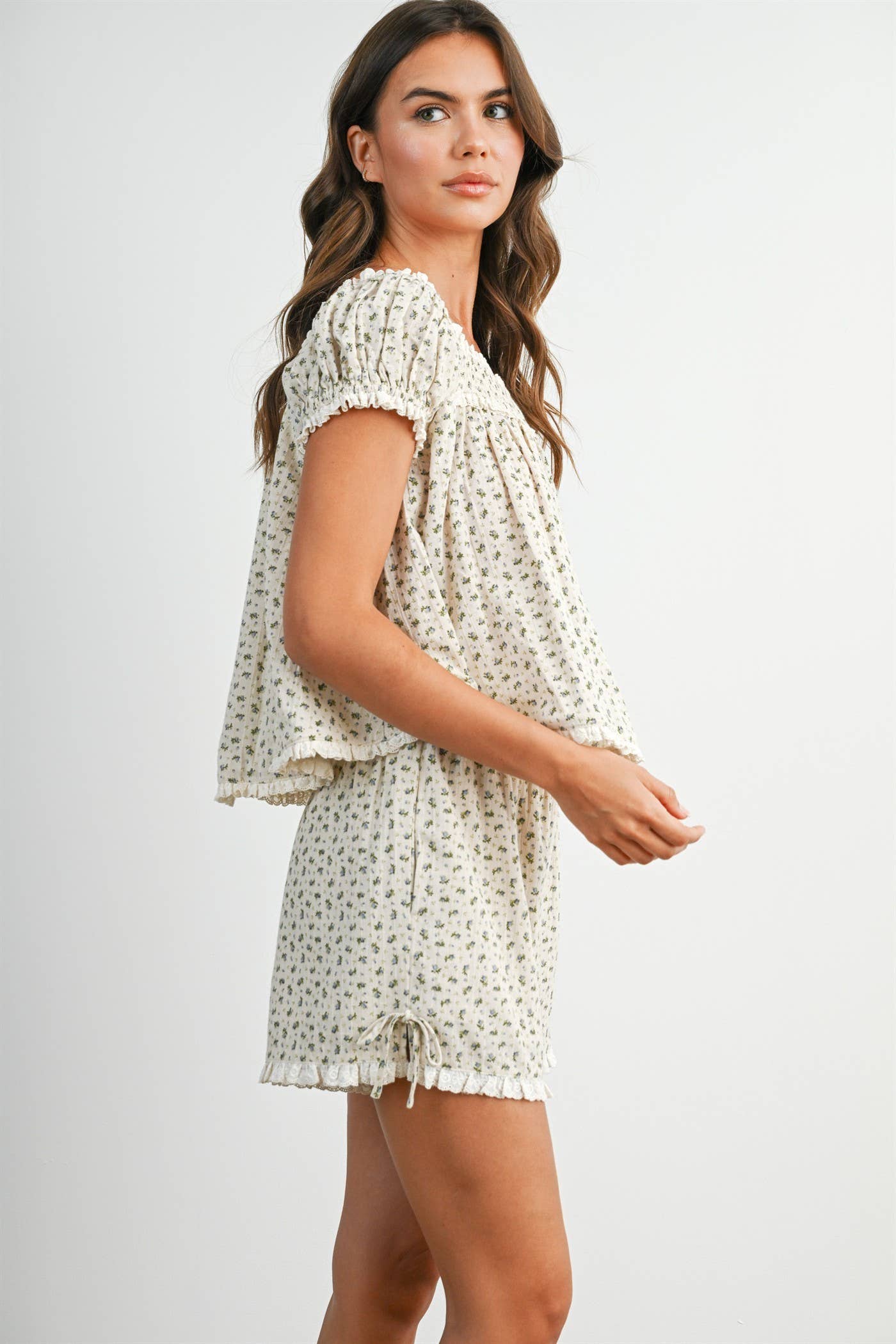 Meadow Bloom Ruffle Shorts-BMP8507