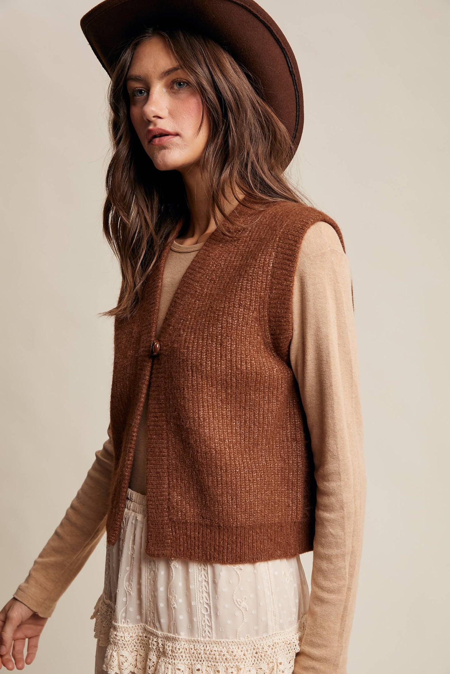 Cozy Knit Button Vest