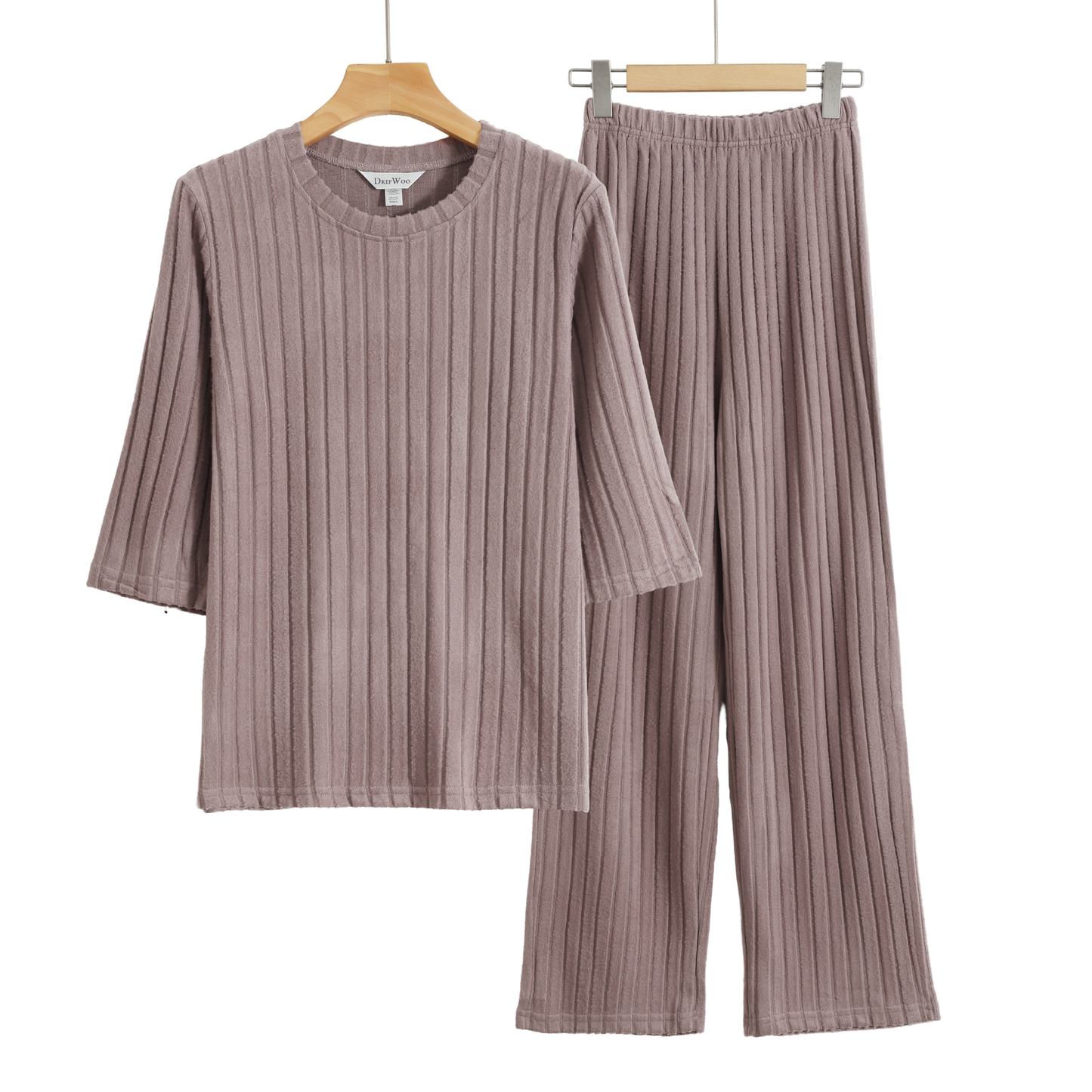 Ribbed Knit Pajama Set – Cozy Winter Loungewear Outfit