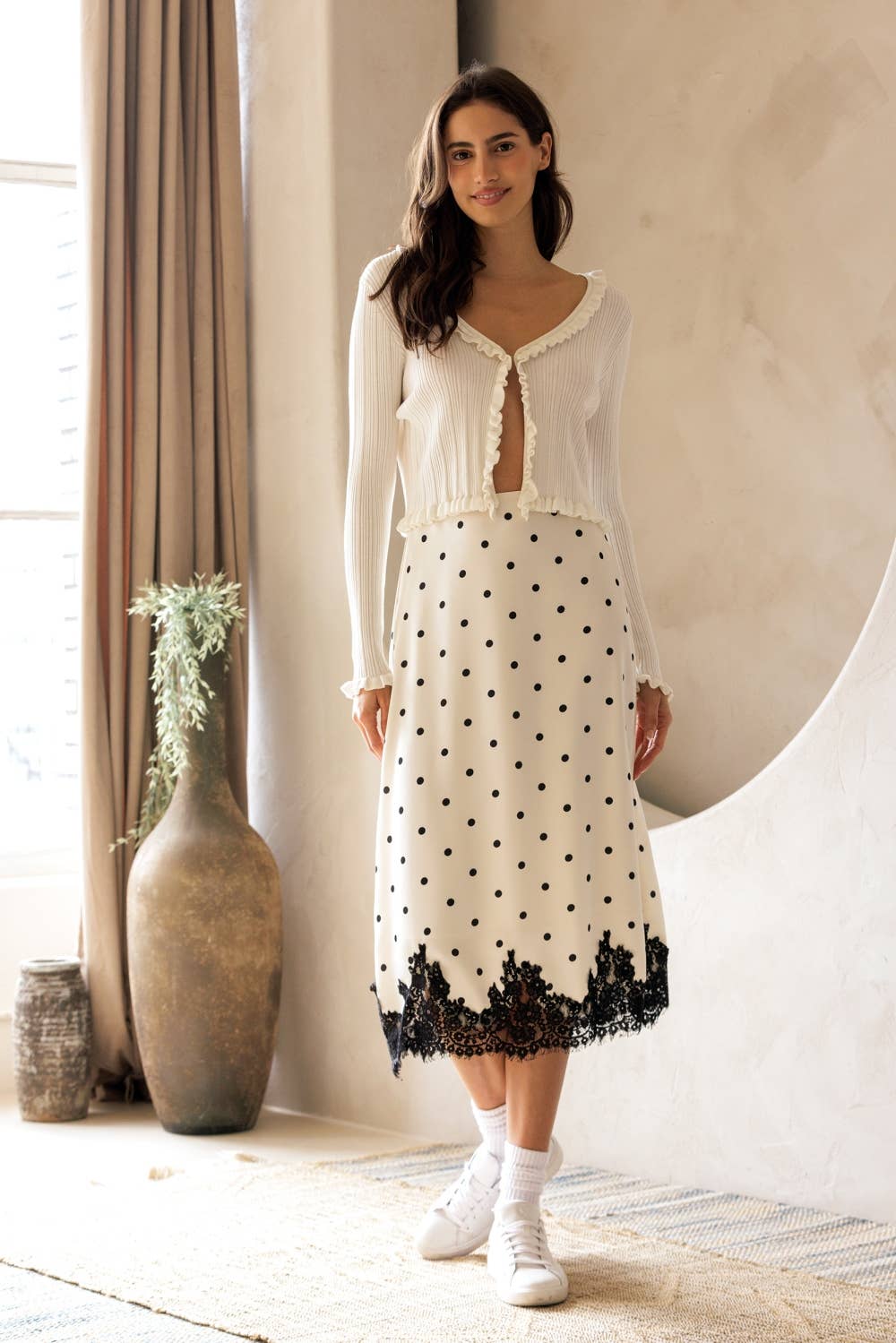 Dainty Ribbed Knit Cropped Cardigan