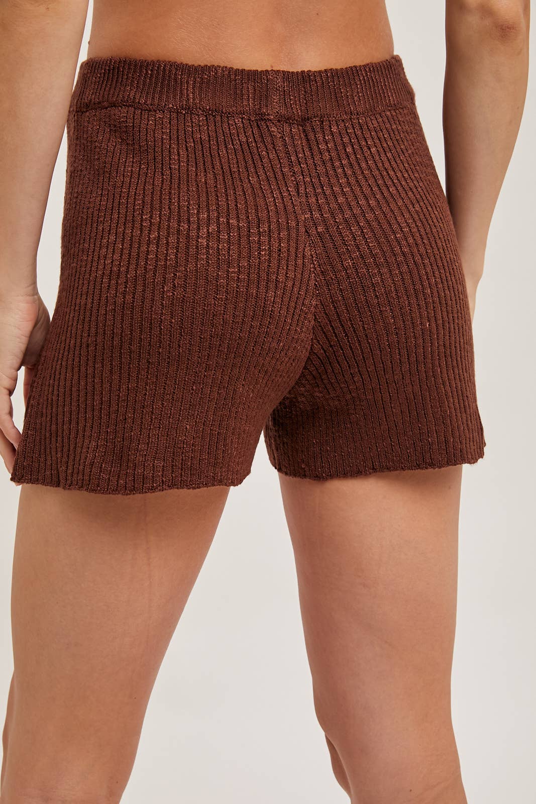Sleeveless Side Slit & Short Knit Sweater Set