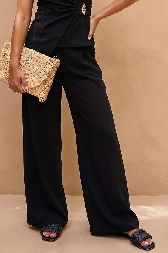 Techno Crepe Wide-Leg Pant