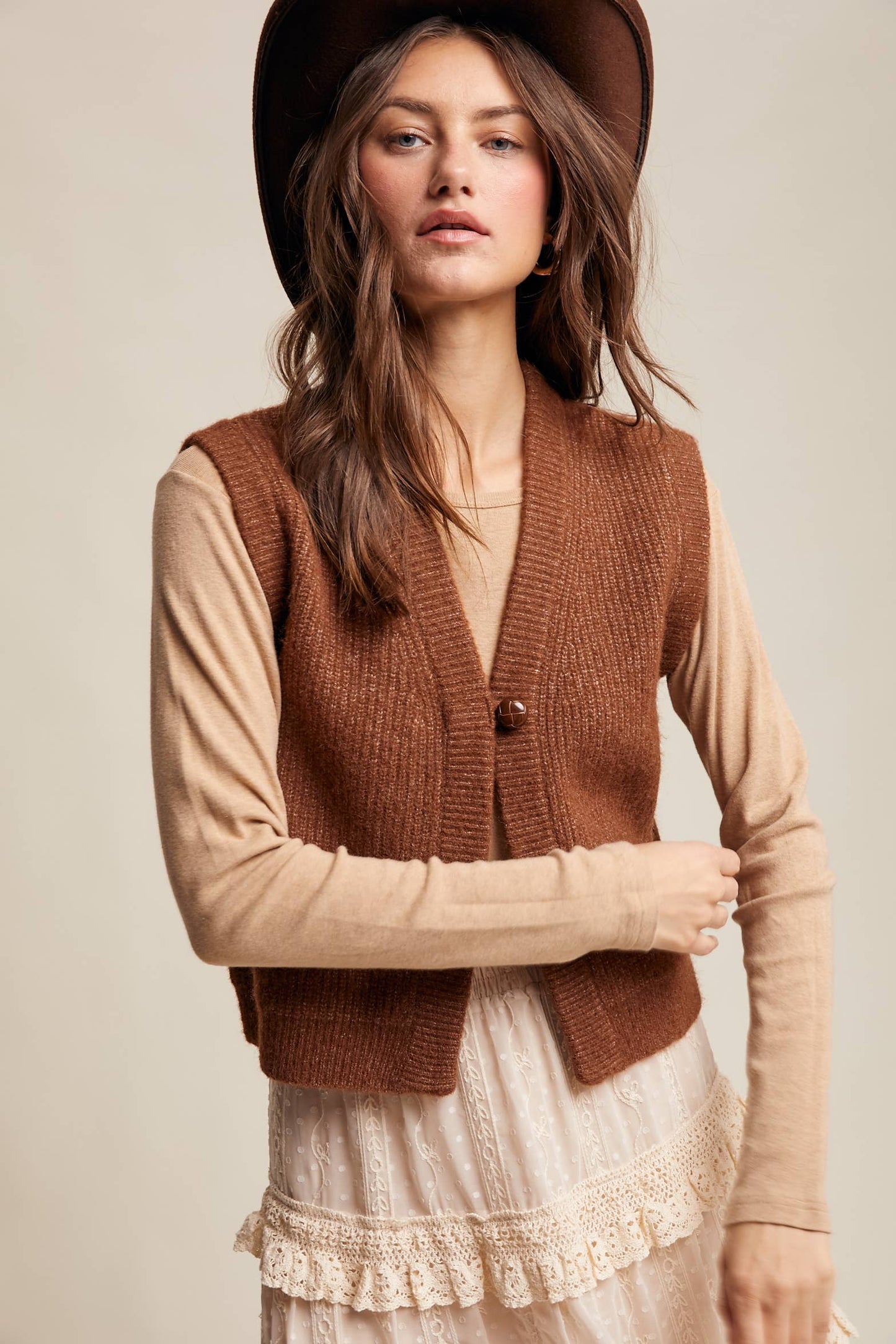 Cozy Knit Button Vest