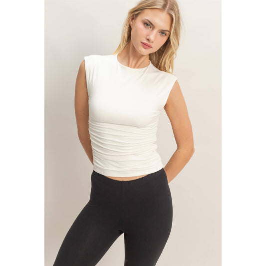 Sleeveless Crew Neck Top