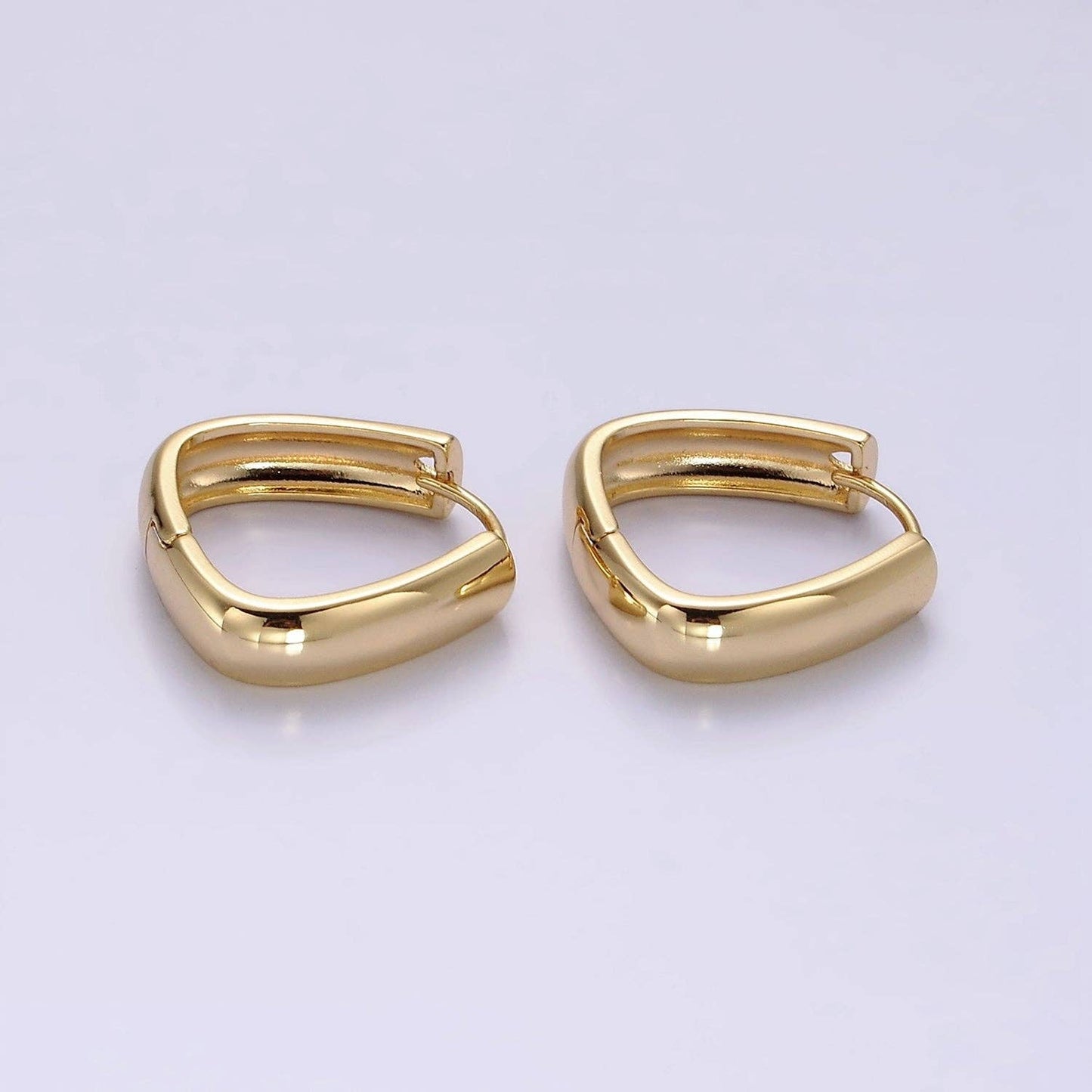 14K Gold Filled 20mm Minimalist Band Triangle Huggie Earring