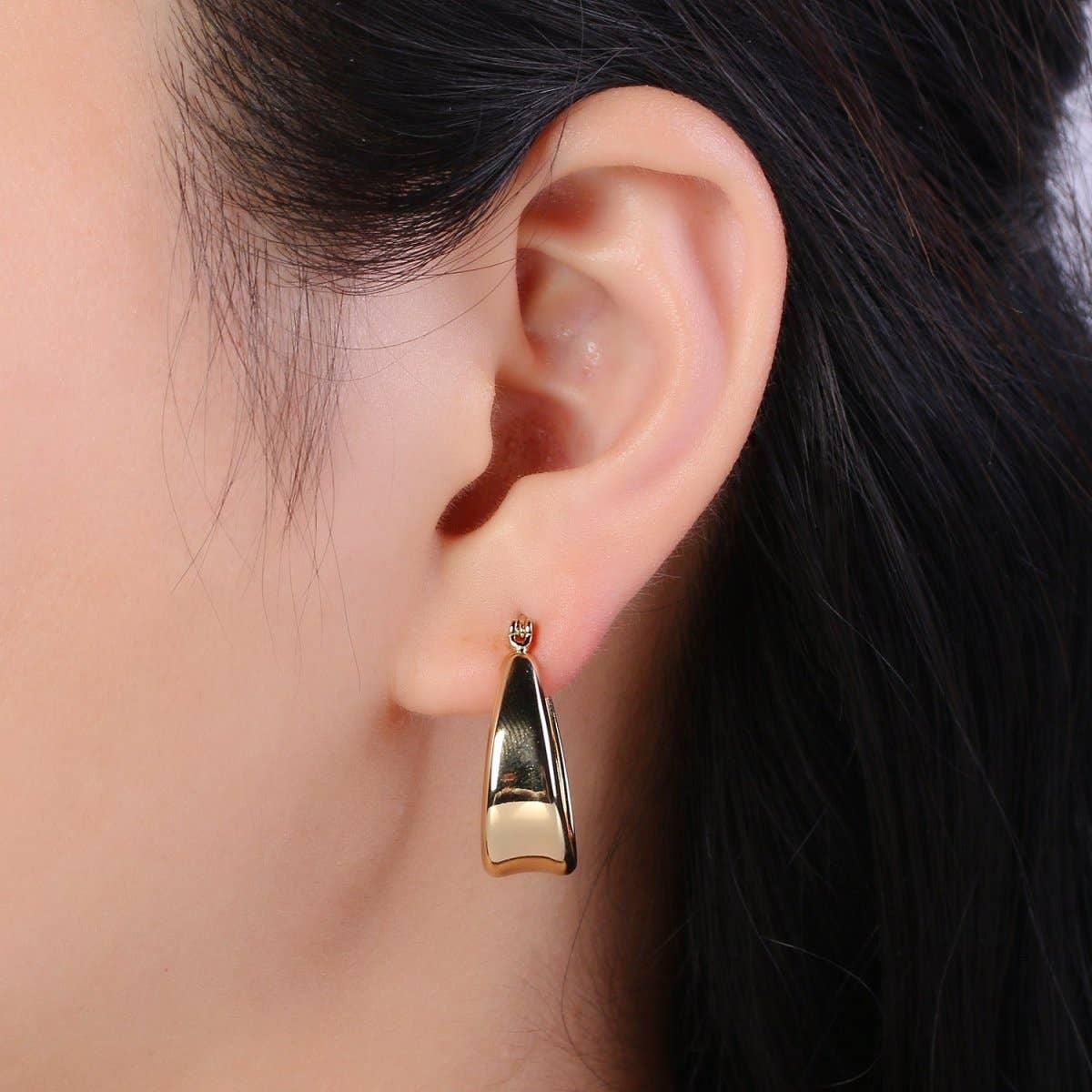 Gold Chunky Hoop Earring 14k Gold Filled Earring