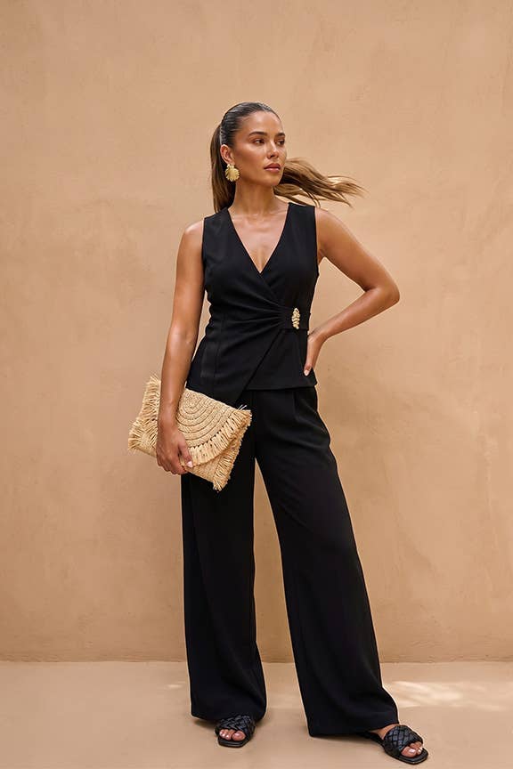 Techno Crepe Wide-Leg Pant