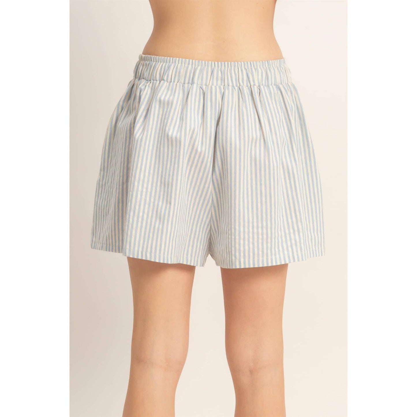 Striped Elastic Waist Shorts