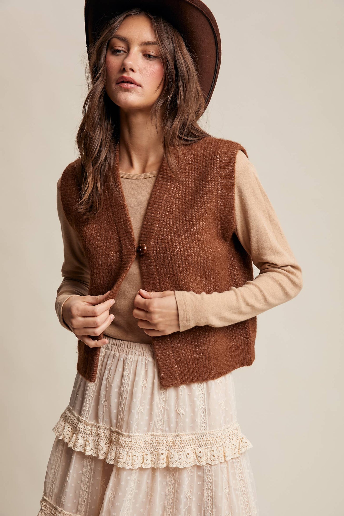 Cozy Knit Button Vest