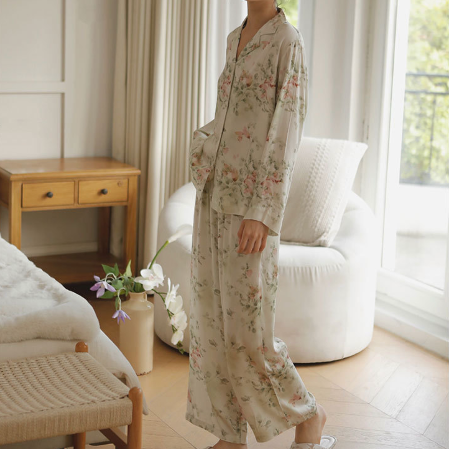 Floral Viscose Pajama Set - Giftable Lounge Sleepwear
