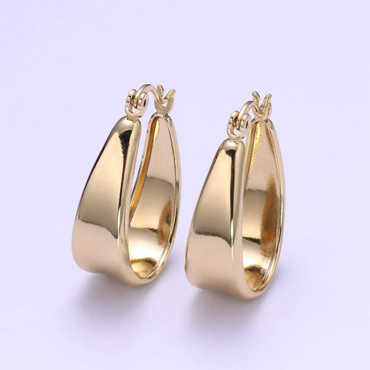 Gold Chunky Hoop Earring 14k Gold Filled Earring