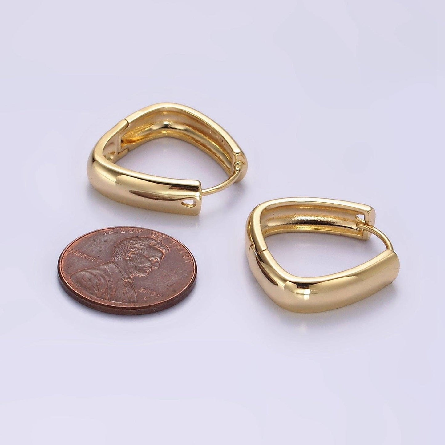 14K Gold Filled 20mm Minimalist Band Triangle Huggie Earring
