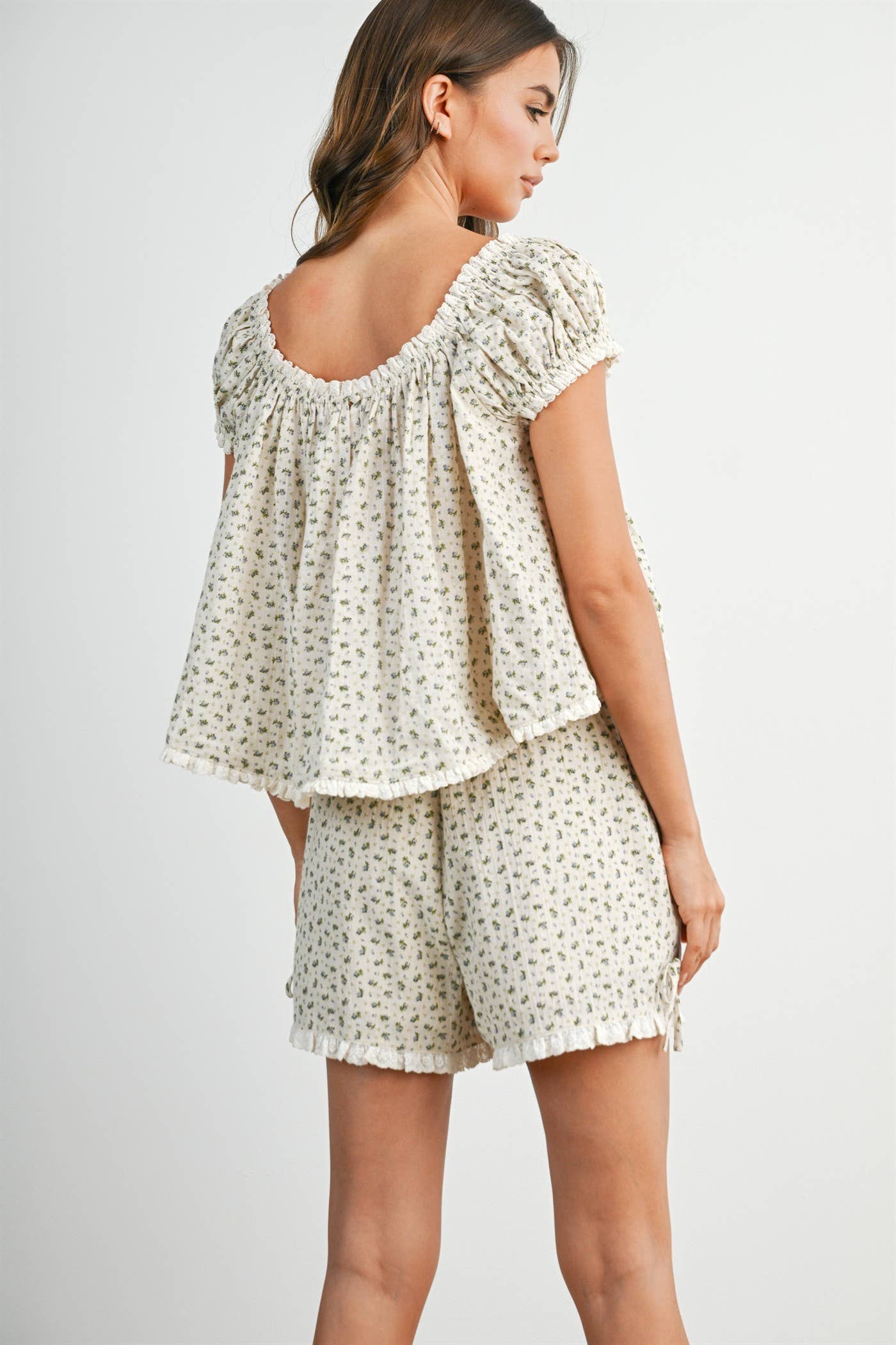Meadow Bloom Ruffle Shorts-BMP8507