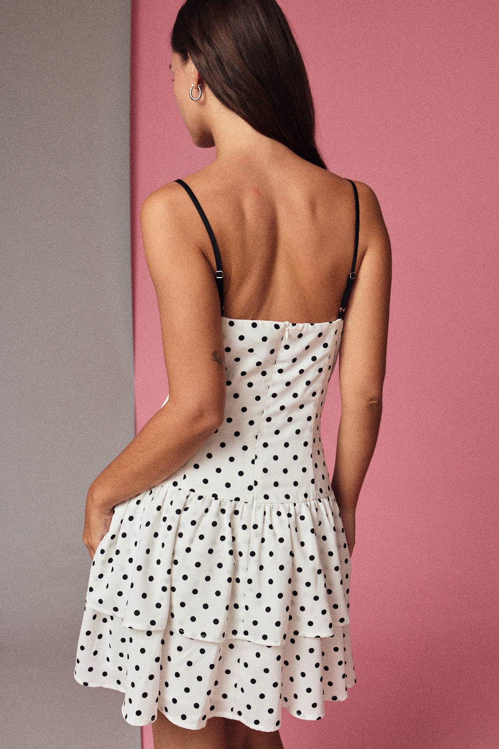 Polka Dot Tiered Mini Dress