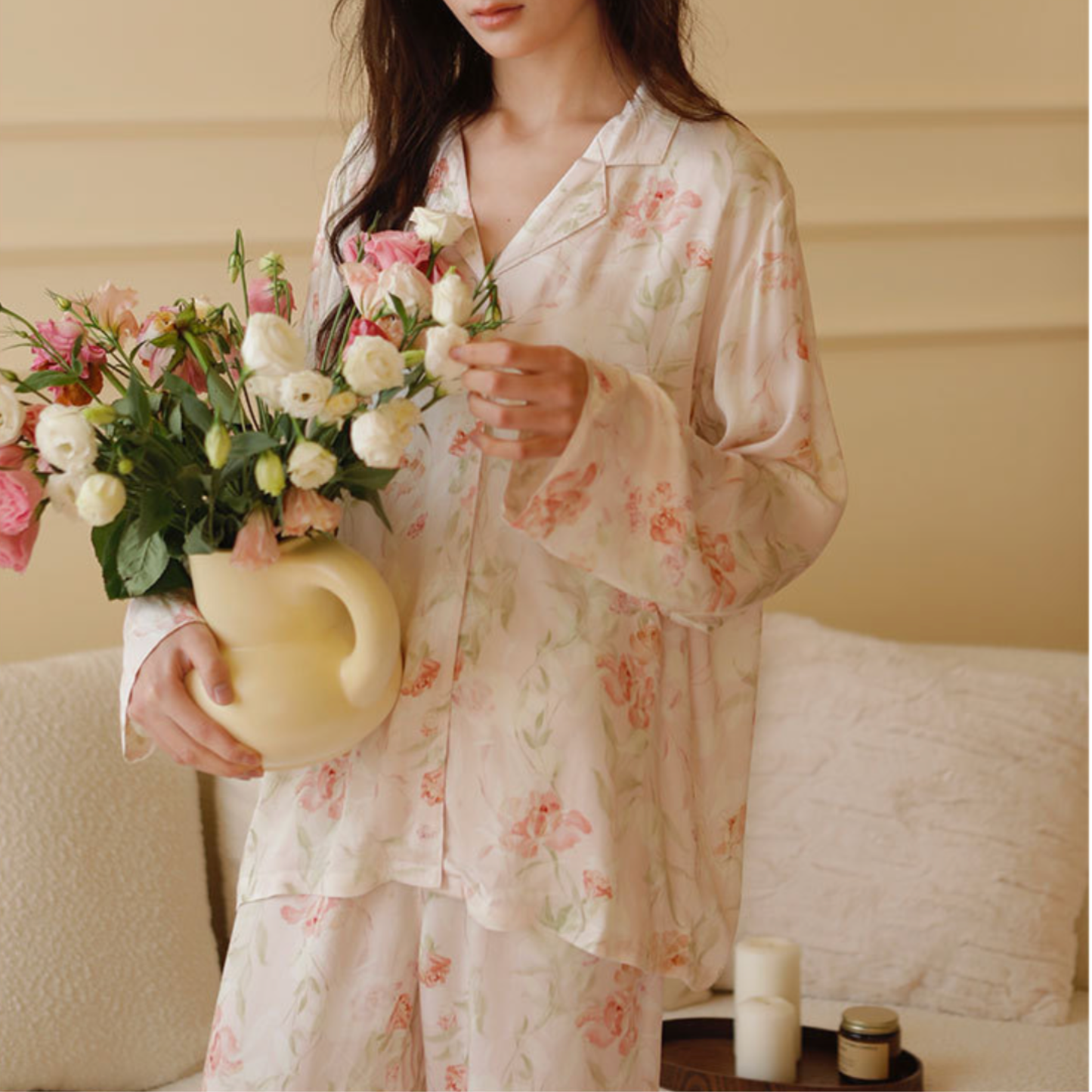 Floral Viscose Pajama Set - Giftable Lounge Sleepwear